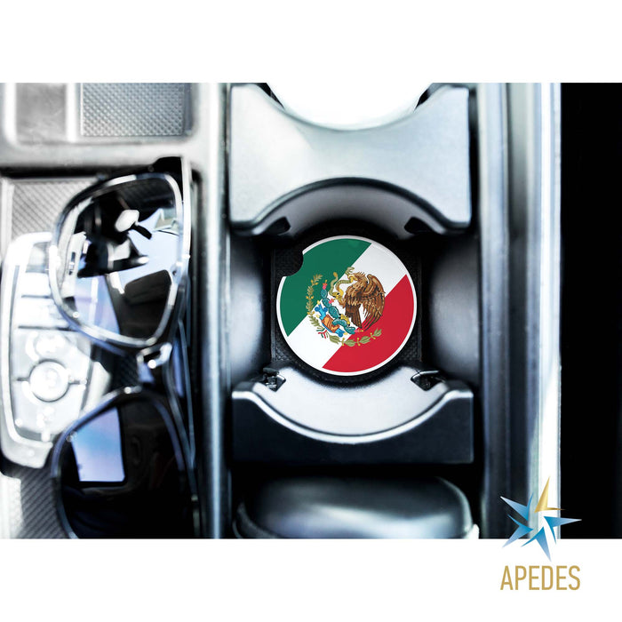 Mexico Car Cup Holder Coaster (Set of 2) — Apedes Flags And Banners