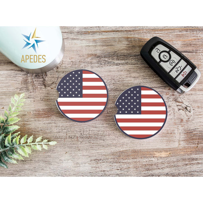 United States of America USA Car Cup Holder Coaster (Set of 2