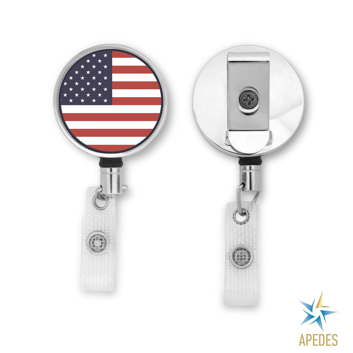 USA United States of America Flag Badge Reel Holder — Apedes Flags And  Banners