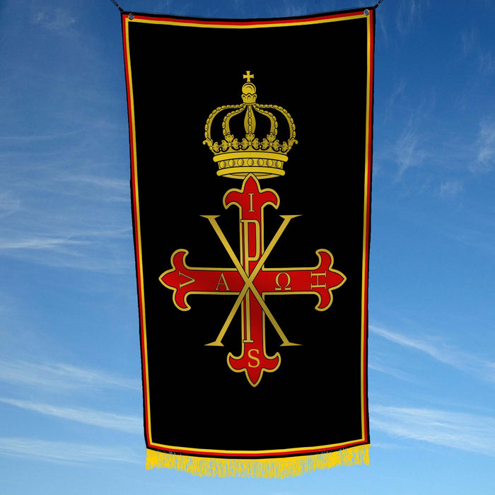 Sacred Military Constantinian Order Of Saint George With Crown Flag Banner