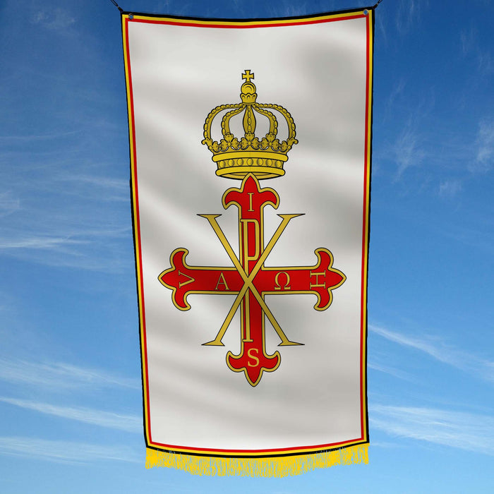 Sacred Military Constantinian Order Of Saint George With Crown Flag Banner