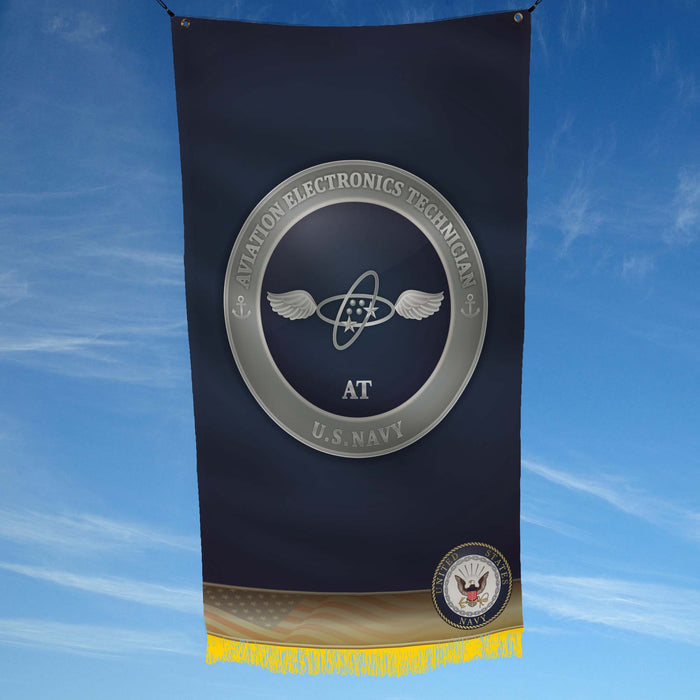 US Navy Aviation Electronics Technician - USN Flag Banner