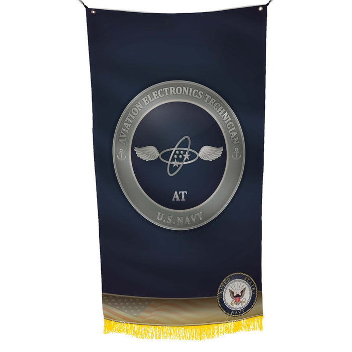 US Navy Aviation Electronics Technician - USN Flag Banner