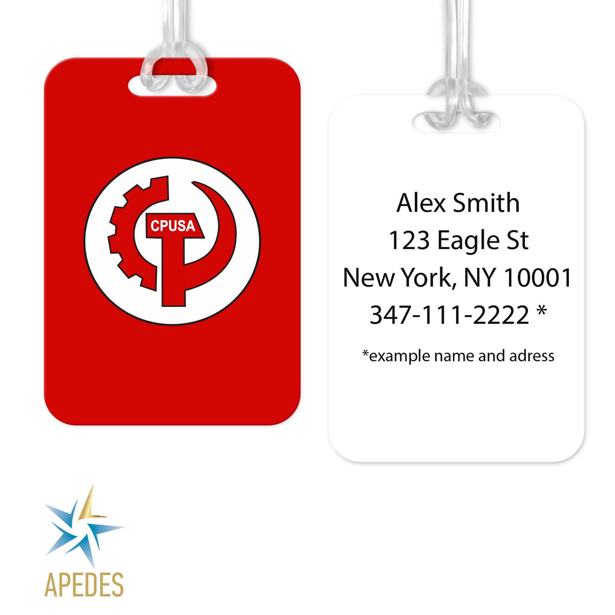 Communist Party USA CPUSA Rectangle Luggage Tag — Apedes Flags And Banners