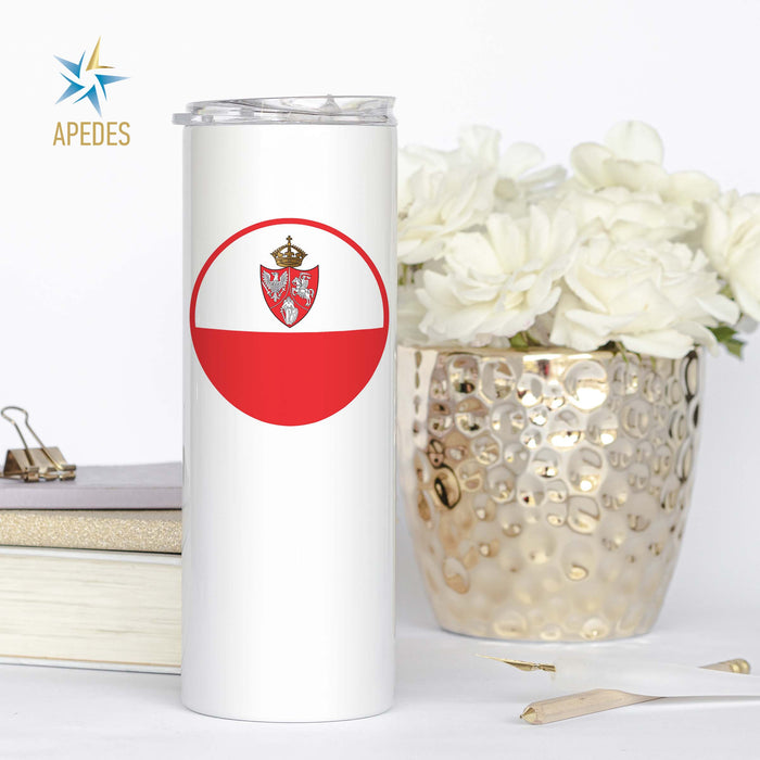 1861 Poland Lithuania Kiev Belarus Marine Flag Stainless Steel Skinny Tumbler 20 OZ